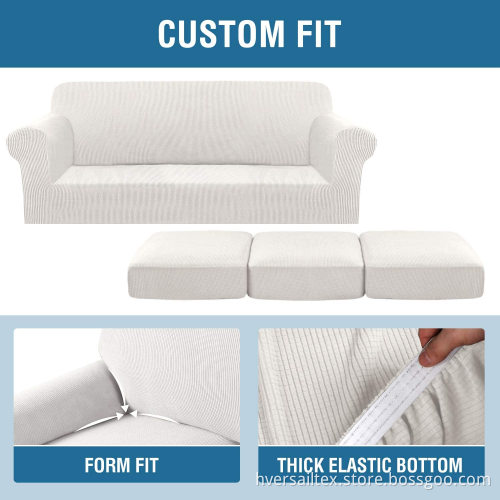 4-Piece Stretch Sofa Cover Individual Cushion Covers